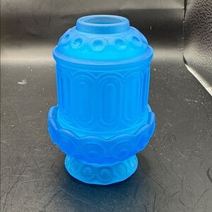 Blue Frosted Glass Vase